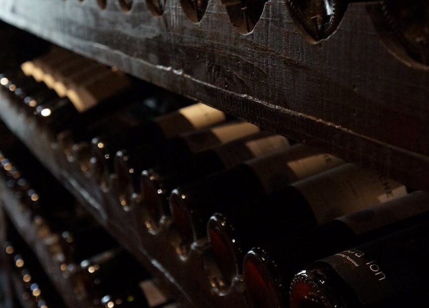 cellar with wine bottles